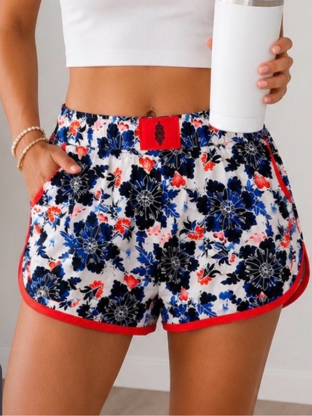 FP Movement by FP Varsity Floral Athletic Shorts  XS NWOT